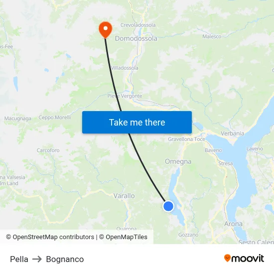 Pella to Bognanco map
