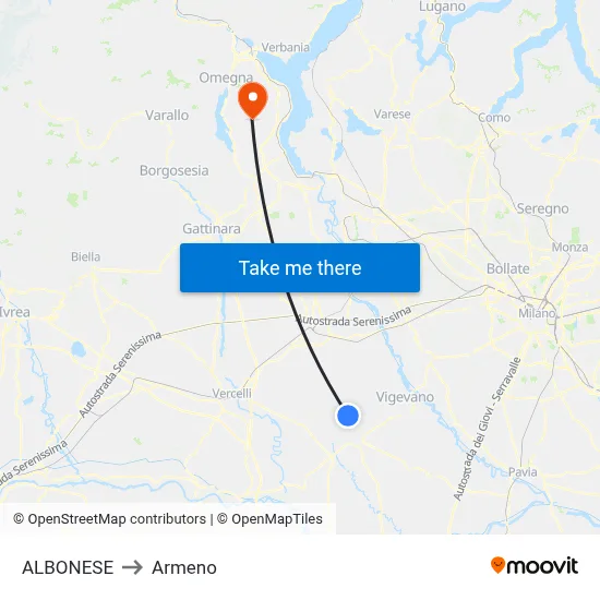 ALBONESE to Armeno map