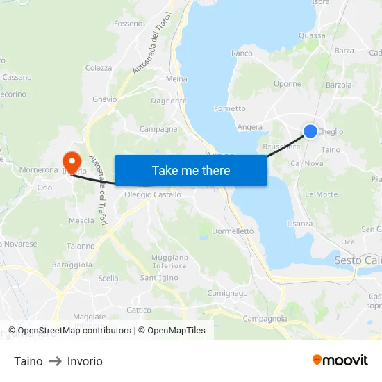 Taino to Invorio map