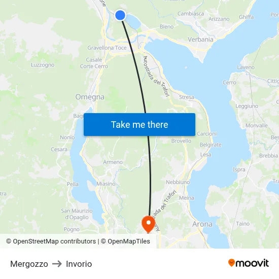 Mergozzo to Invorio map