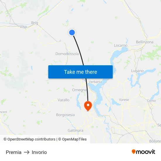 Premia to Invorio map