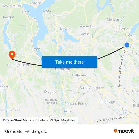 Grandate to Gargallo map