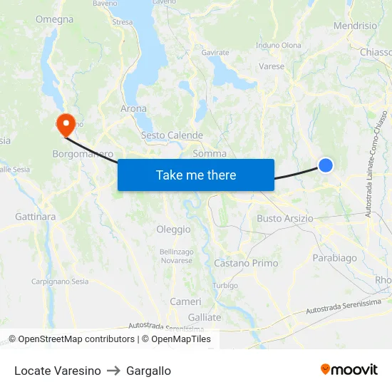Locate Varesino to Gargallo map