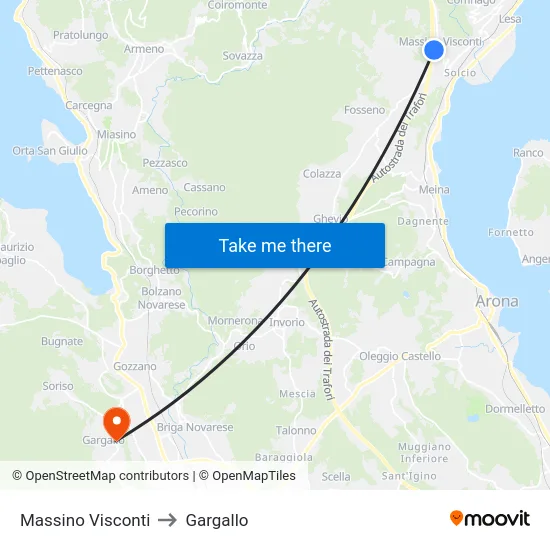 Massino Visconti to Gargallo map