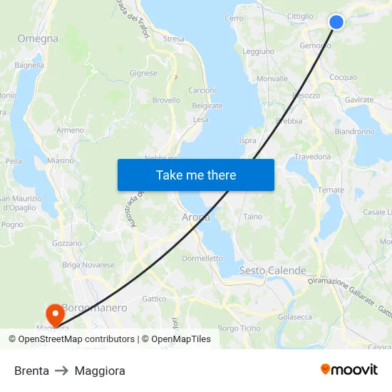 Brenta to Maggiora map