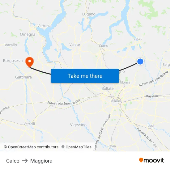 Calco to Maggiora map