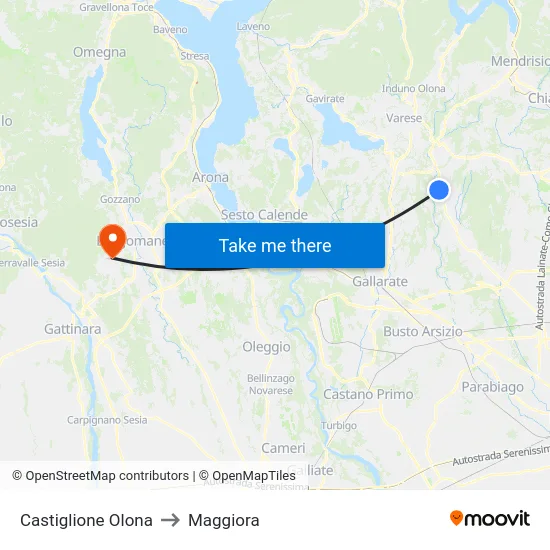 Castiglione Olona to Maggiora map