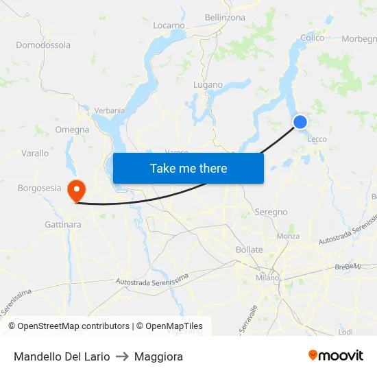 Mandello Del Lario to Maggiora map