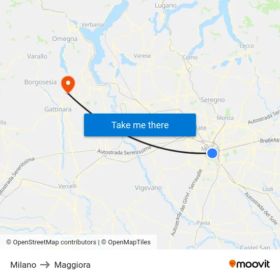 Milan to Maggiora map