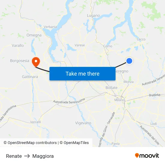 Renate to Maggiora map