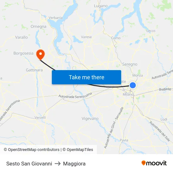 Sesto San Giovanni to Maggiora map