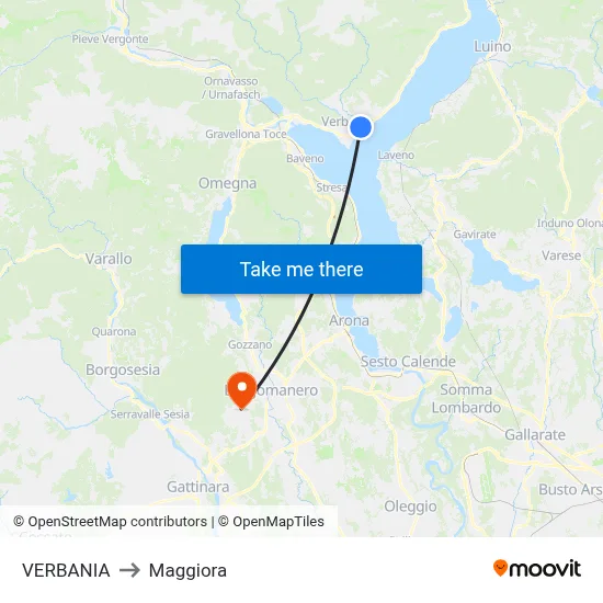 VERBANIA to Maggiora map