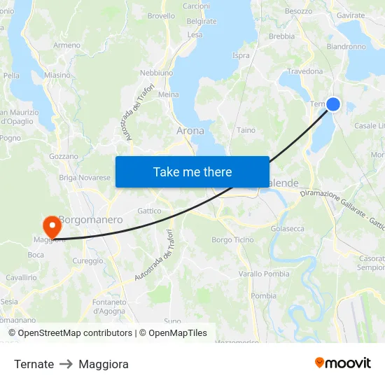 Ternate to Maggiora map