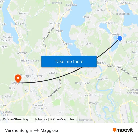 Varano Borghi to Maggiora map