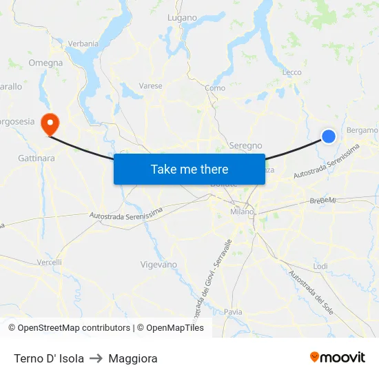 Terno D' Isola to Maggiora map