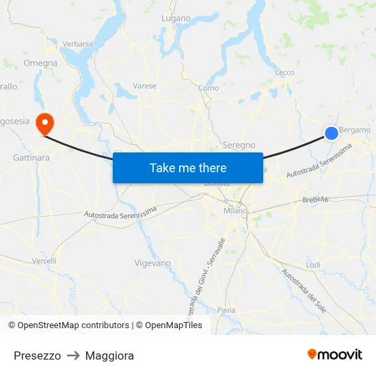Presezzo to Maggiora map