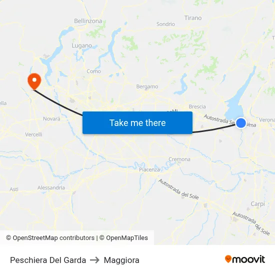 Peschiera Del Garda to Maggiora map