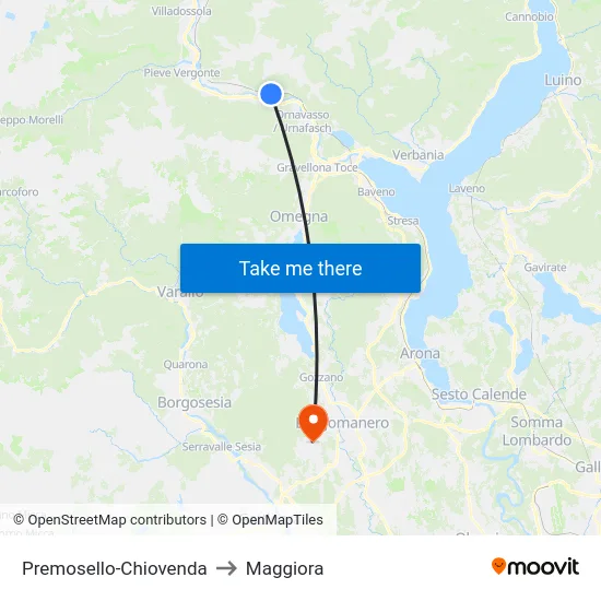 Premosello-Chiovenda to Maggiora map