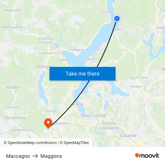 Maccagno to Maggiora map