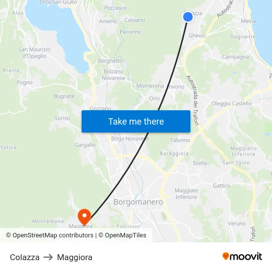 Colazza to Maggiora map