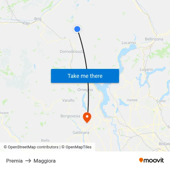 Premia to Maggiora map