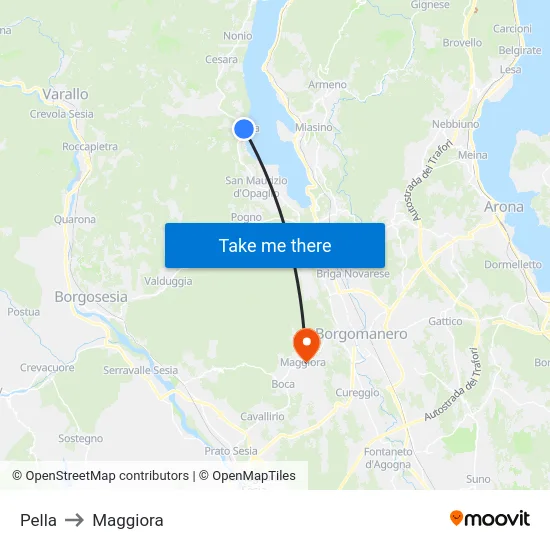 Pella to Maggiora map