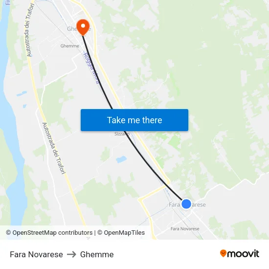 Fara Novarese to Ghemme map
