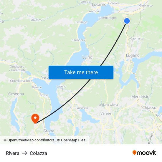 Rivera to Colazza map