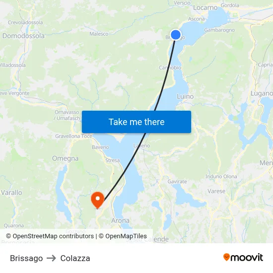 Brissago to Colazza map