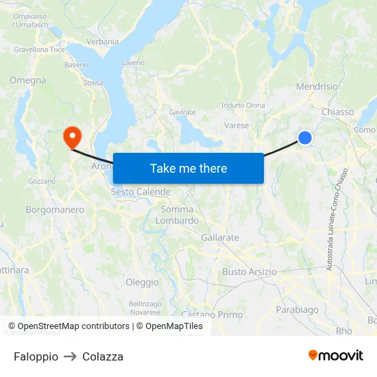Faloppio to Colazza map