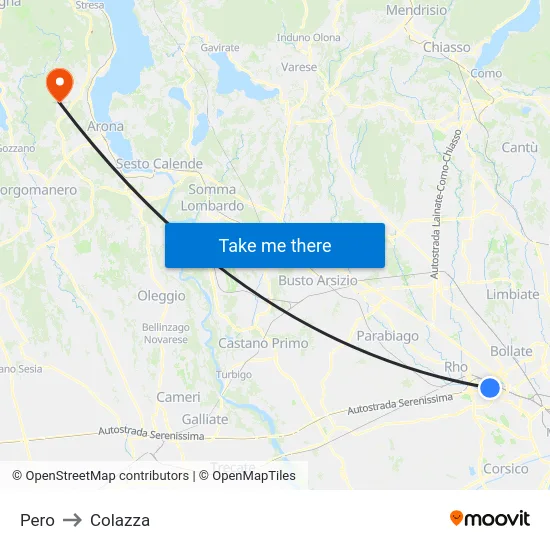 Pero to Colazza map