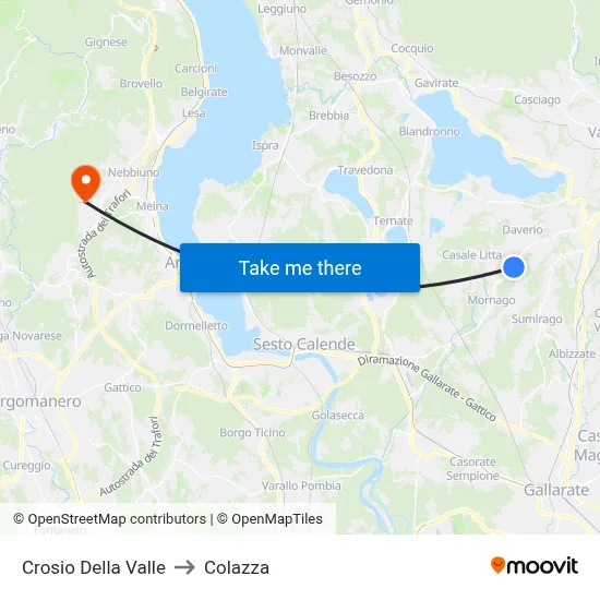 Crosio Della Valle to Colazza map