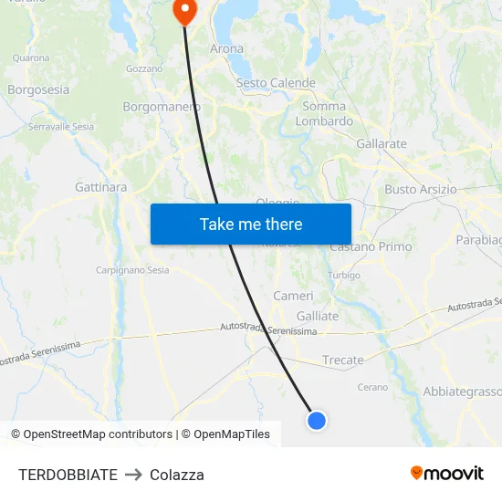 TERDOBBIATE to Colazza map