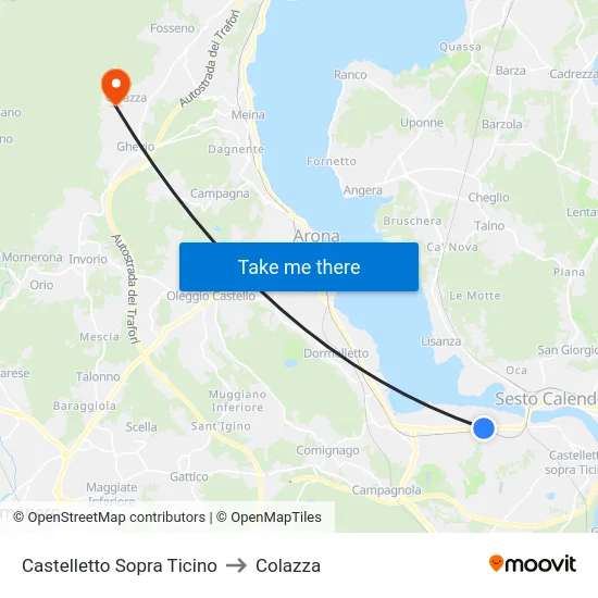 Castelletto Sopra Ticino to Colazza map