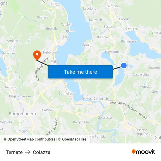 Ternate to Colazza map