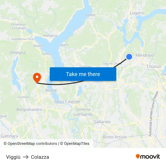 Viggiù to Colazza map