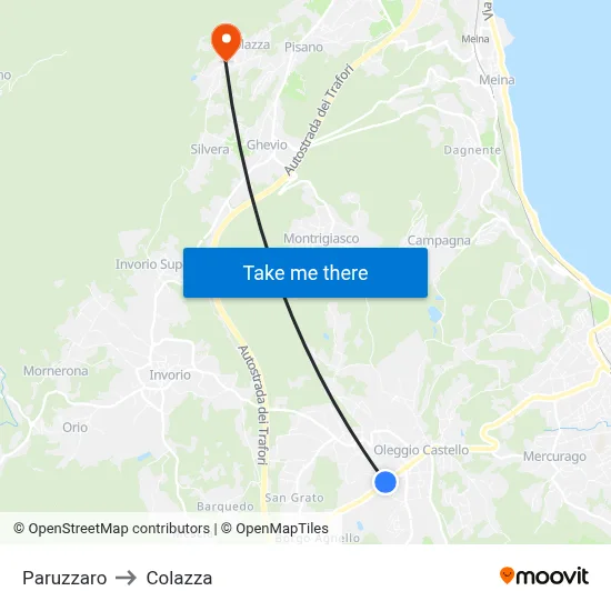 Paruzzaro to Colazza map