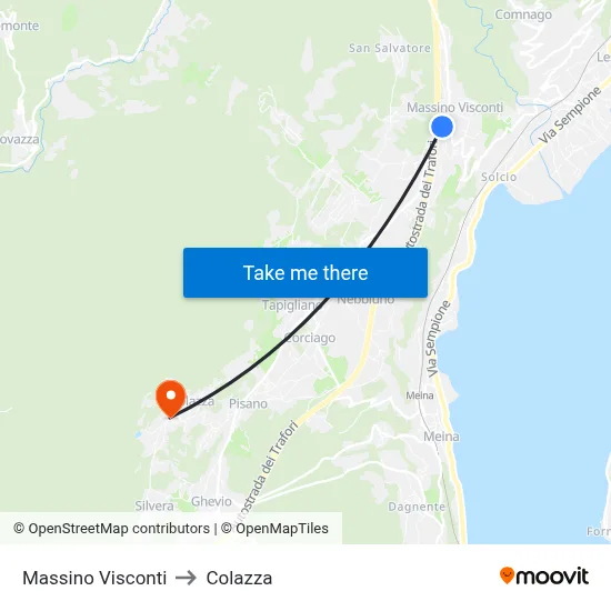 Massino Visconti to Colazza map