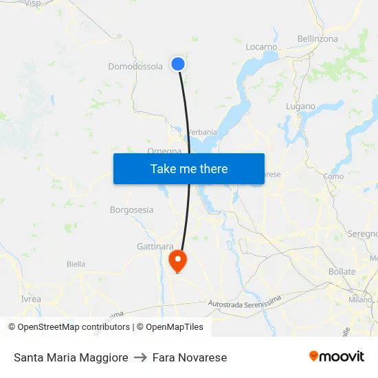 Santa Maria Maggiore to Fara Novarese map