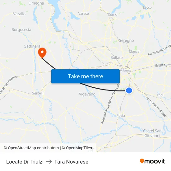 Locate di Triulzi to Fara Novarese map