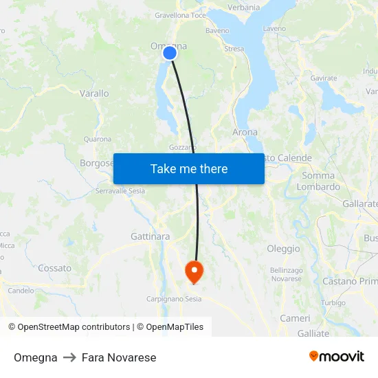 Omegna to Fara Novarese map