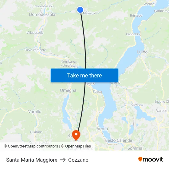 Santa Maria Maggiore to Gozzano map