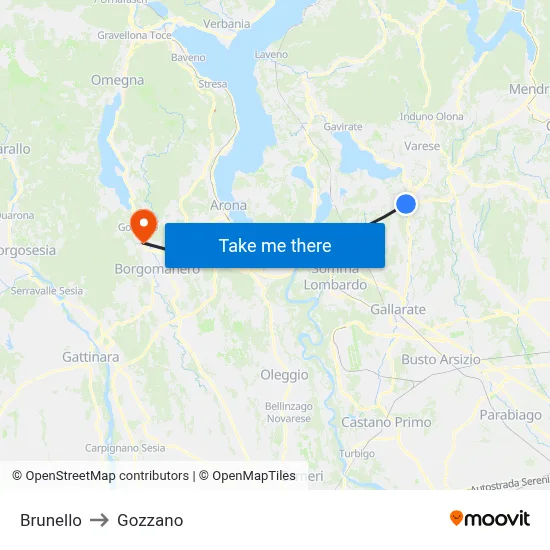 Brunello to Gozzano map