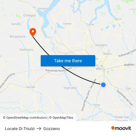 Locate di Triulzi to Gozzano map