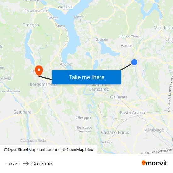 Lozza to Gozzano map