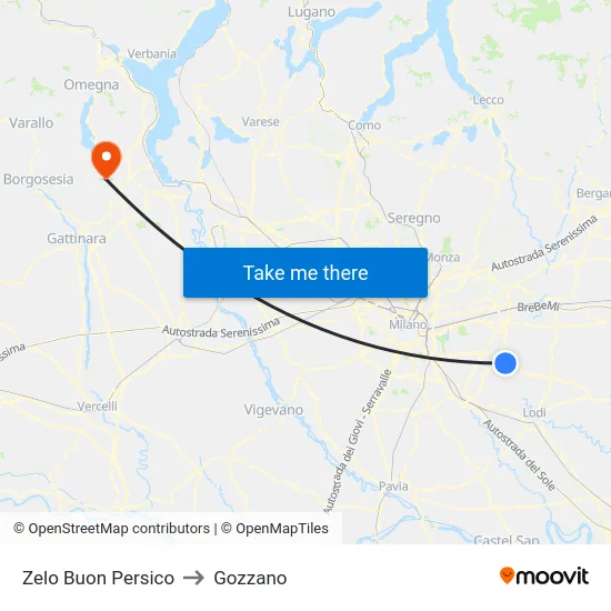 Zelo Buon Persico to Gozzano map