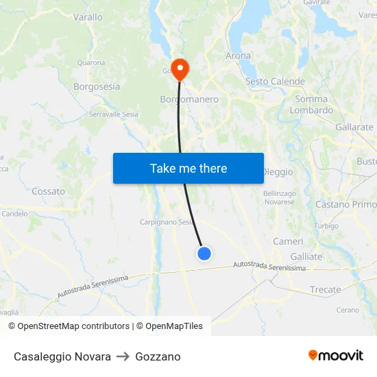 Casaleggio Novara to Gozzano map