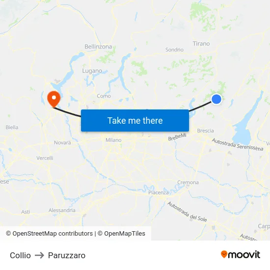 Collio to Paruzzaro map