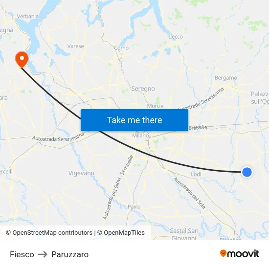 Fiesco to Paruzzaro map