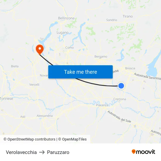Verolavecchia to Paruzzaro map